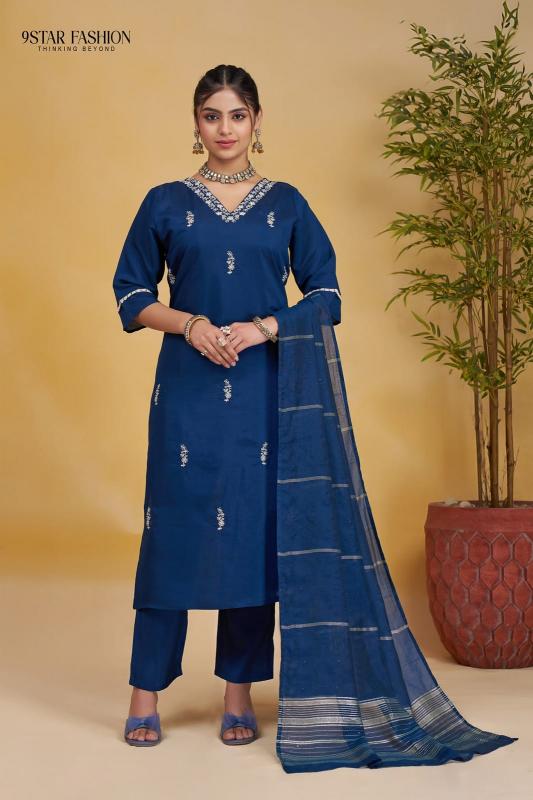 9star Fashion Ananta catalog Festive Wear Silk Kurti Bottom With Dupatta