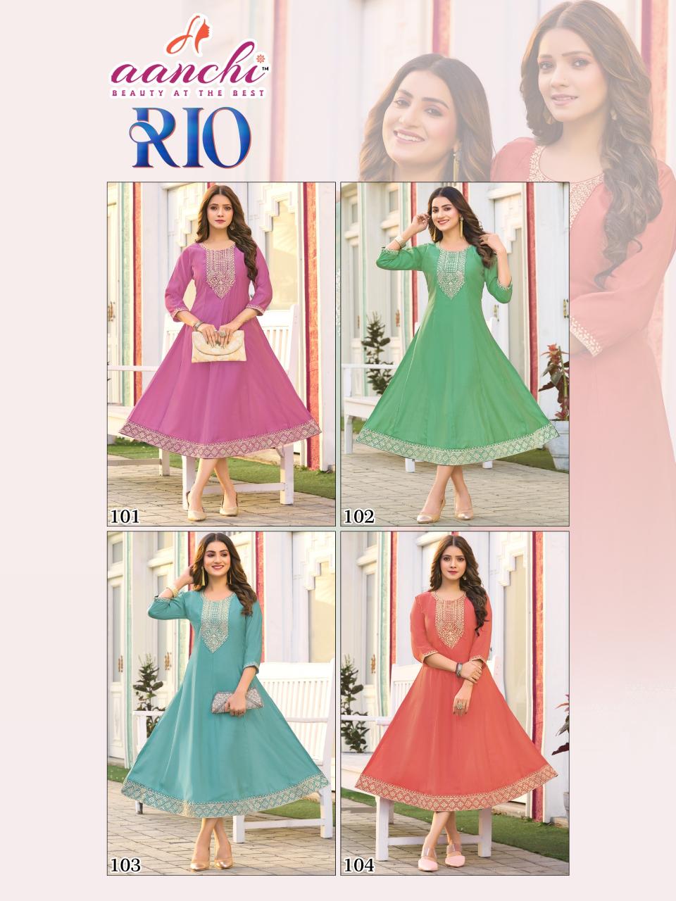 Aanchi Rio catalog best wholesale kurtis in india