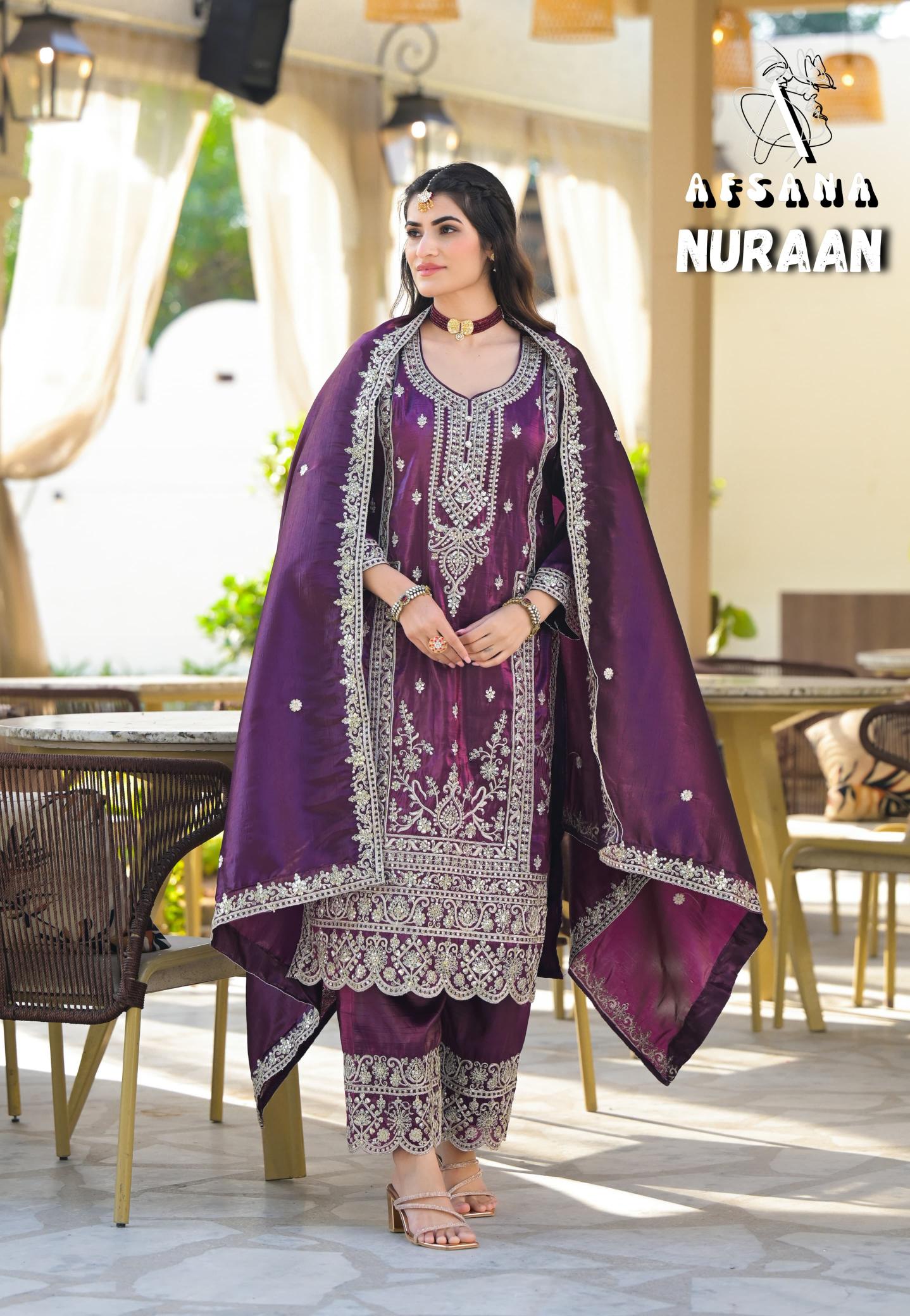 Afsana Nuraan catalog buy pakistani designer suits in india