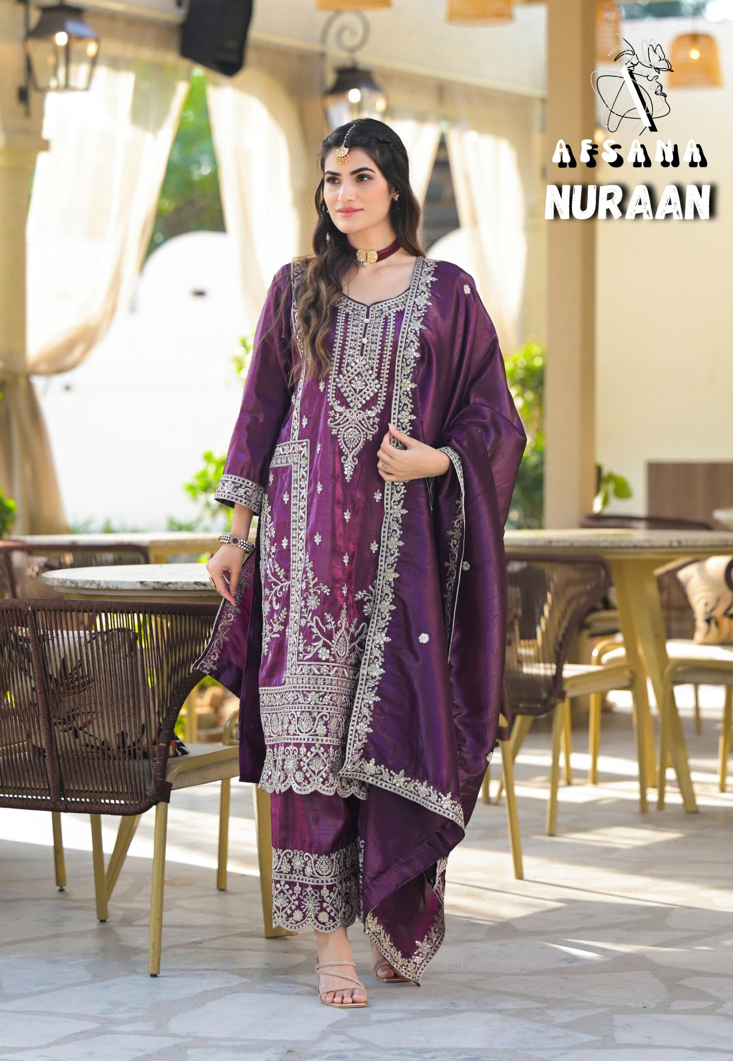 Afsana Nuraan catalog buy pakistani designer suits in india