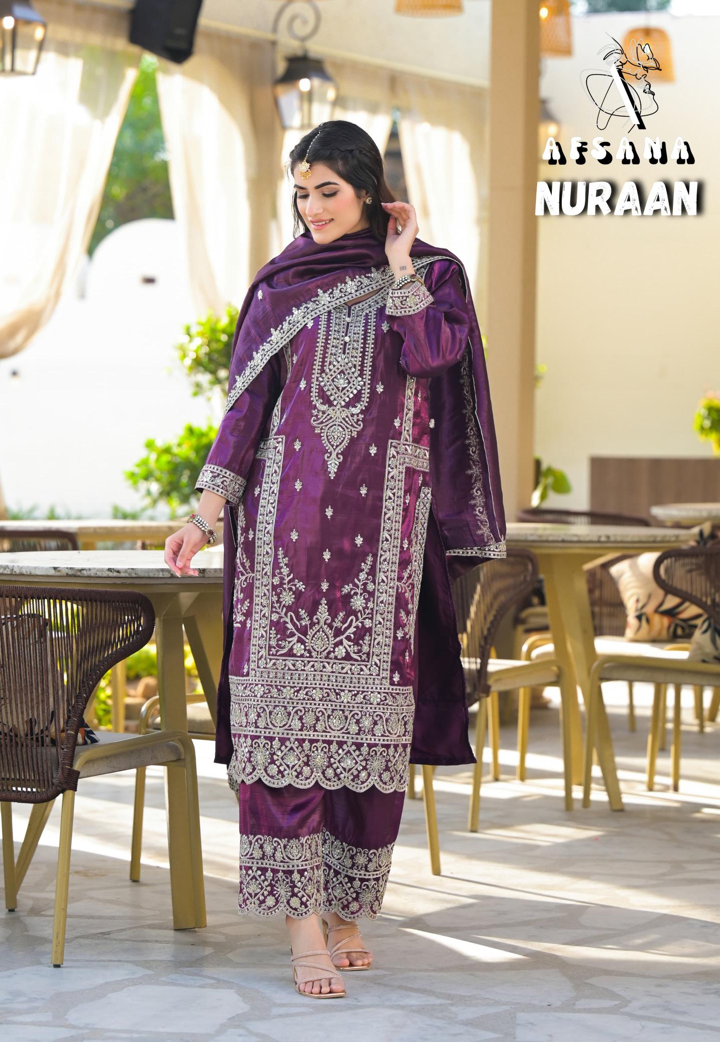 Afsana Nuraan catalog buy pakistani designer suits in india