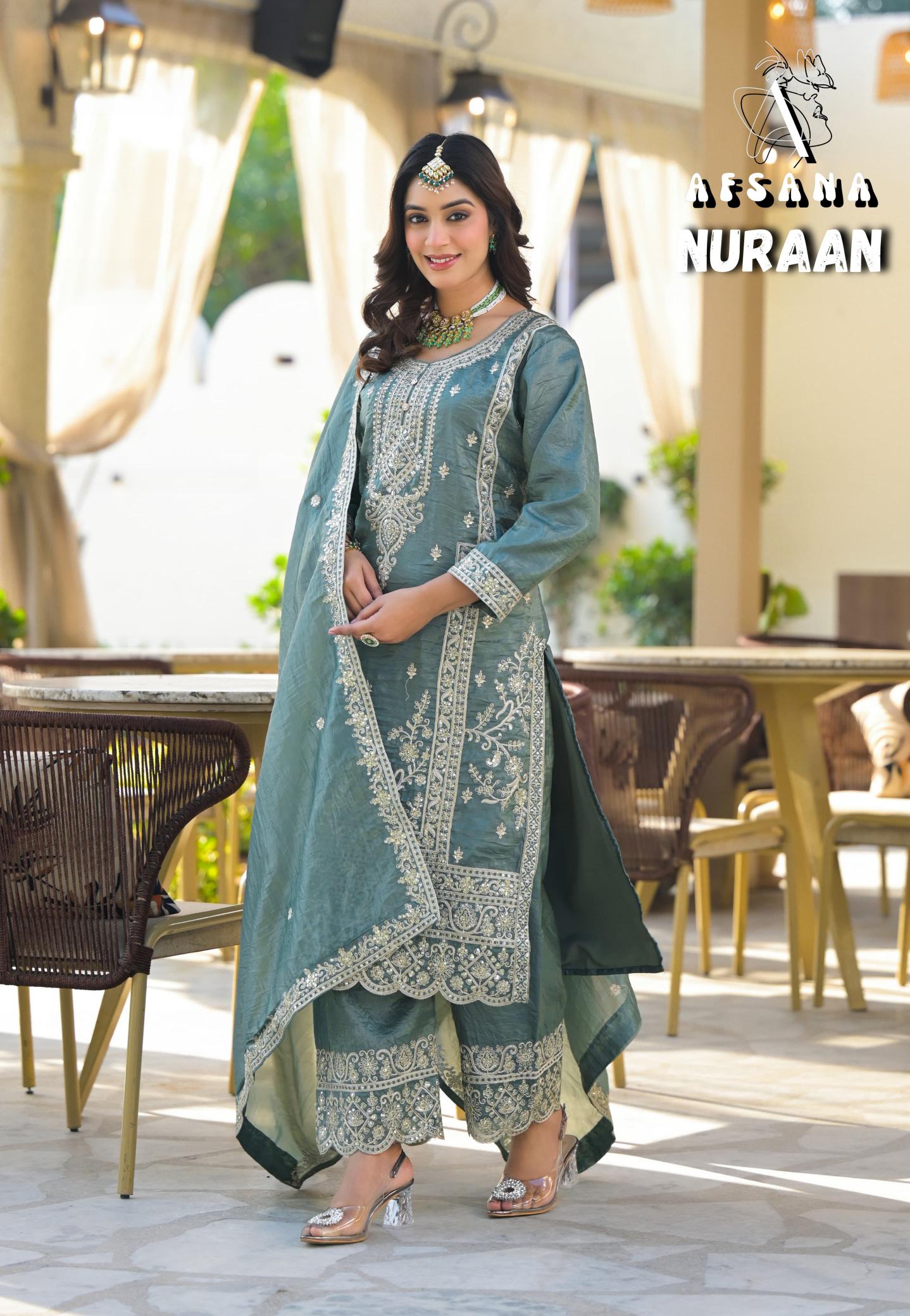 Afsana Nuraan catalog buy pakistani designer suits in india