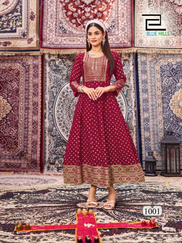 Blue Hills Butterfly vol 2 catalog buy ankle length anarkali kurtis online india