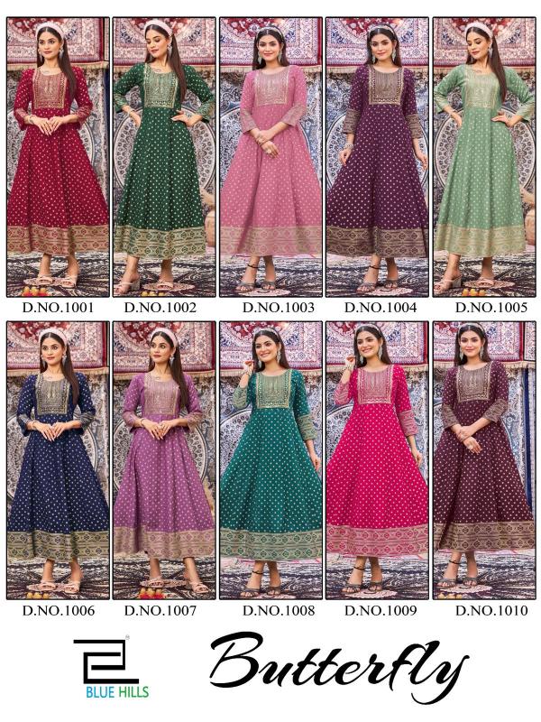 Blue Hills Butterfly vol 2 catalog buy ankle length anarkali kurtis online india