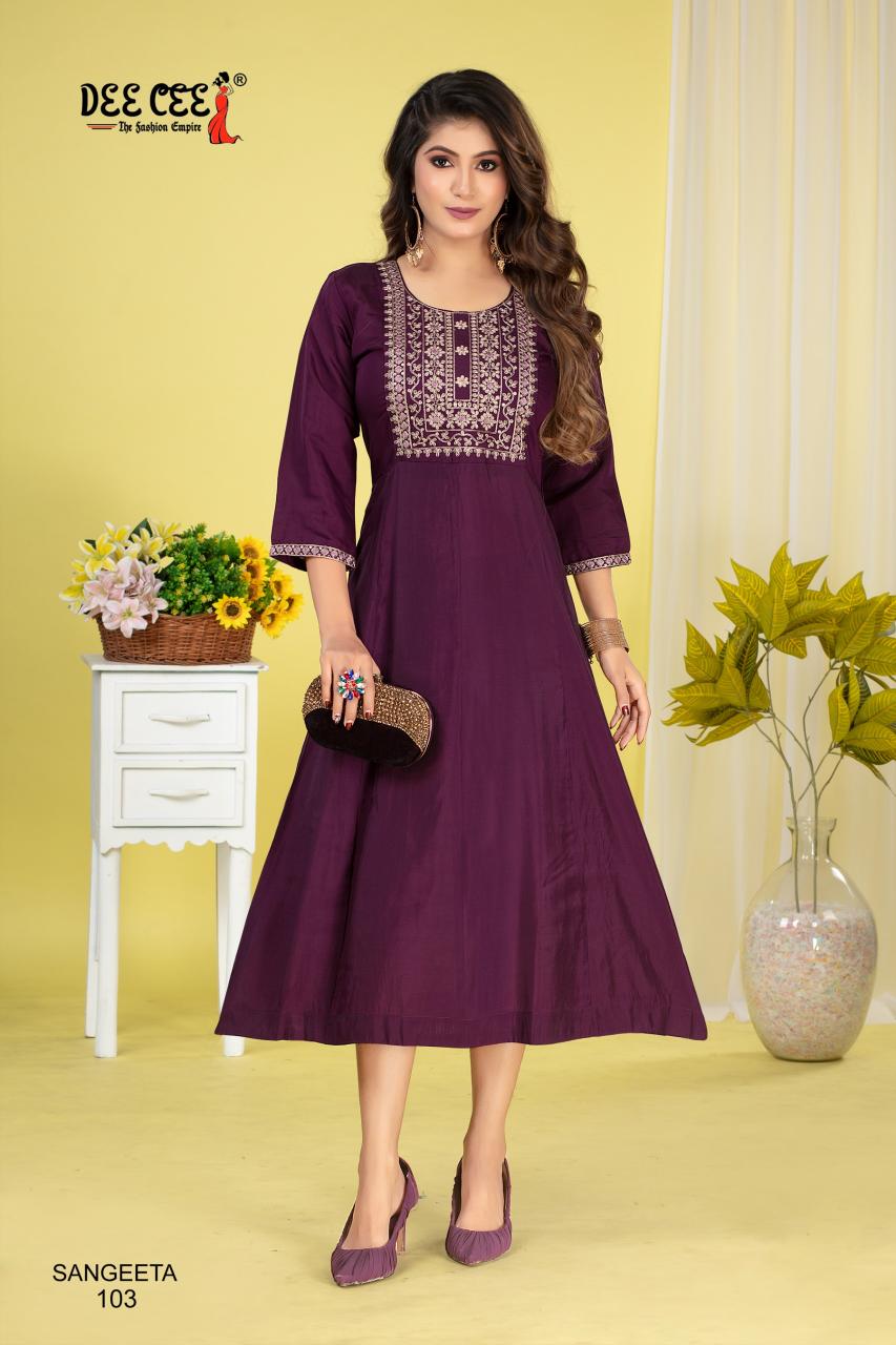 Deecee Sangeeta Catalog yellow kurti online india