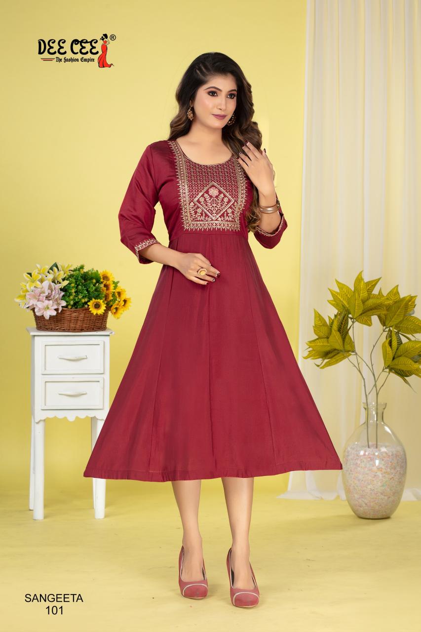 Deecee Sangeeta Catalog yellow kurti online india