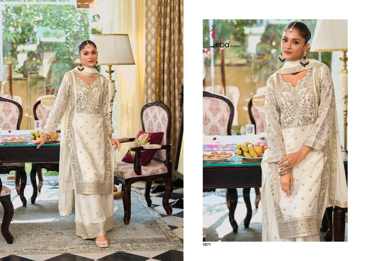 Eba Bliss Catalog Chinon With Embroidered wholesale salwar kameez