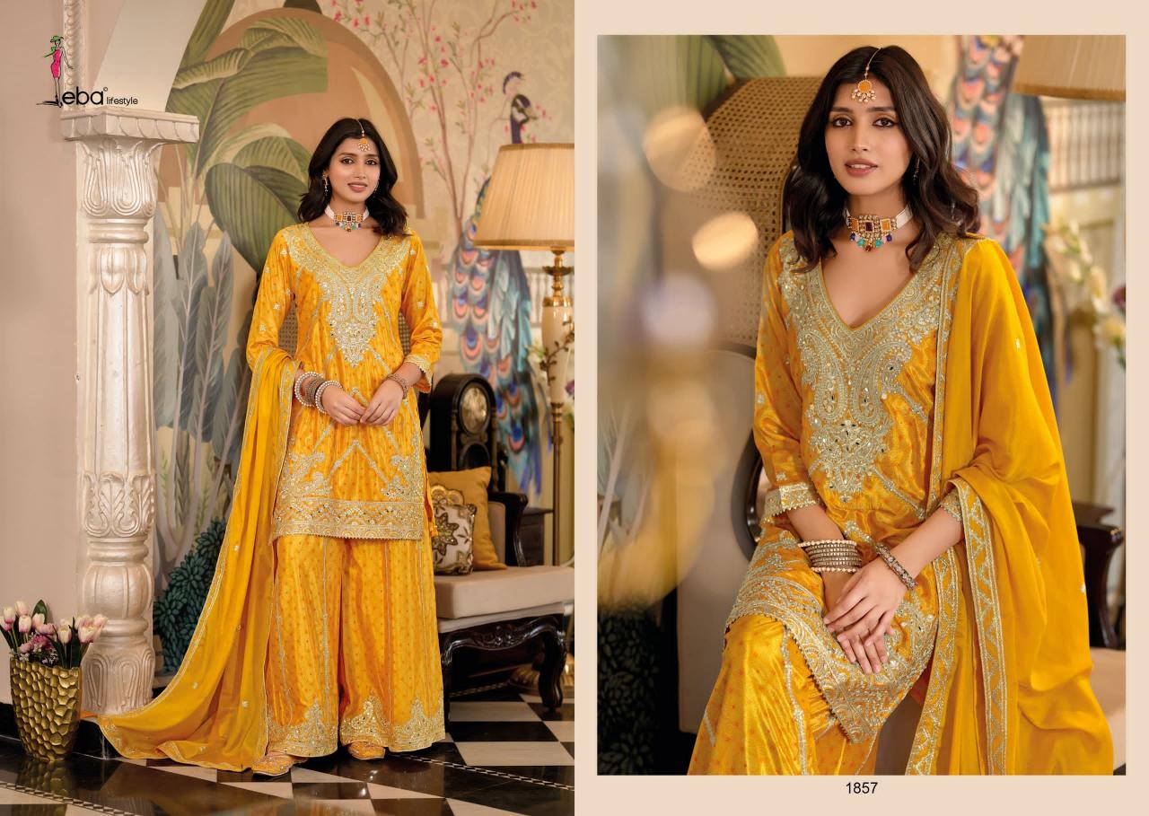 Eba sangam catalog pakistani suits designs with palazzos