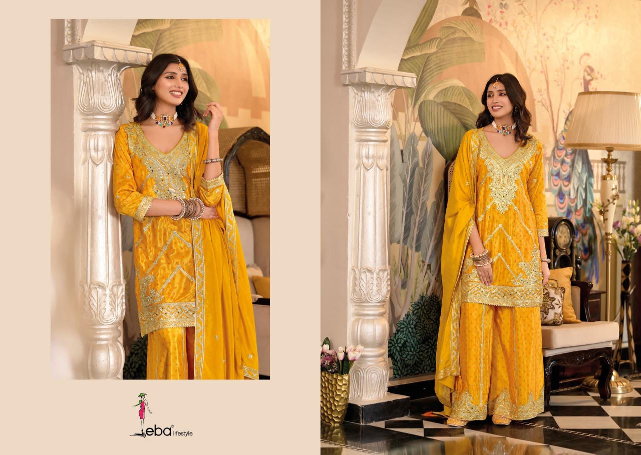 Eba sangam catalog pakistani suits designs with palazzos