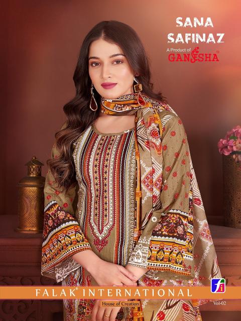 Ganesha Sana Safinaz Vol-02 -Karachi Dress Material - Wholesale Catalog