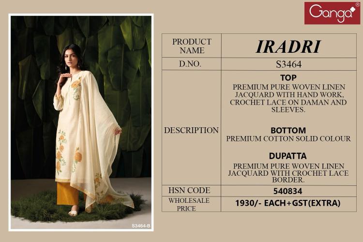 Ganga Iradri 3464 catalog daily wear salwar kameez wholesale