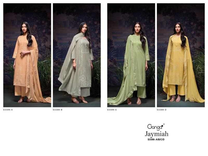 Ganga Jaymiah 3386 catalog unstitched salwar kameez wholesalers in india