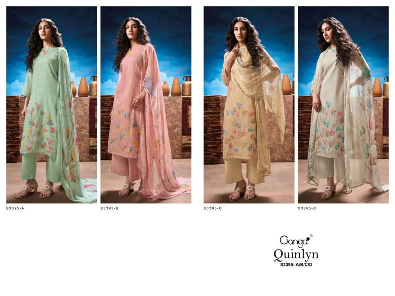 Ganga Quinlyn 3395 Catalog wholesale unstitched salwar kameez suppliers