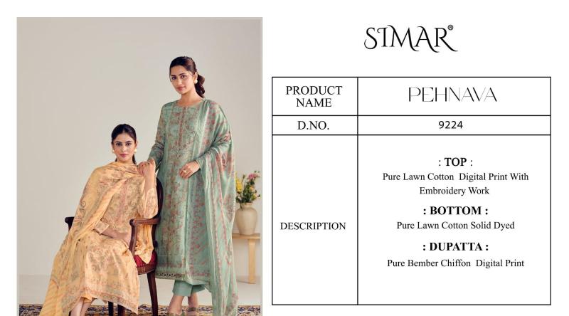 Glossy Simar Pehnava 9224 Catalog unstitched heavy salwar kameez in jaipur wholesale