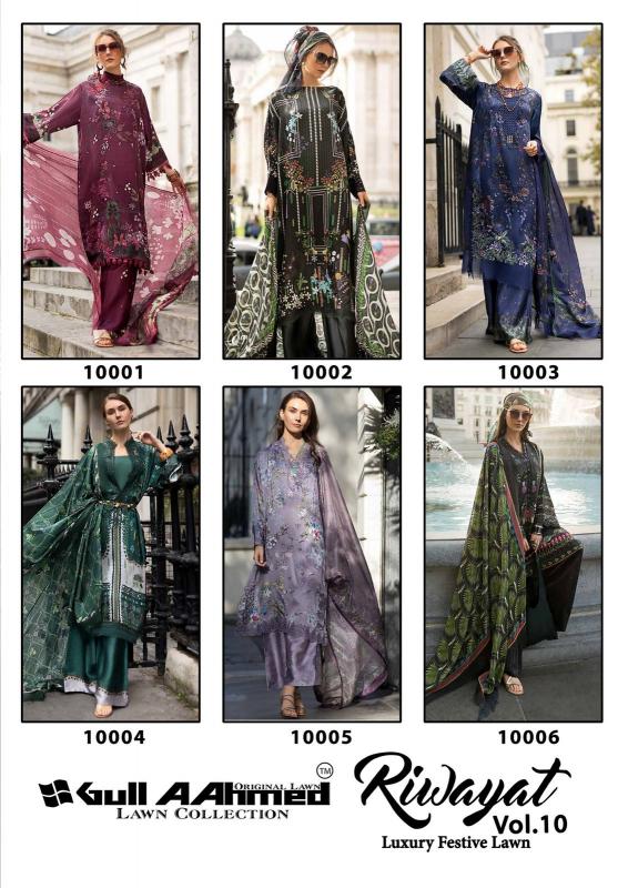 Gull AAhmed Riwayat Vol-10 - Karachi Dress Material  - Wholesale Catalog