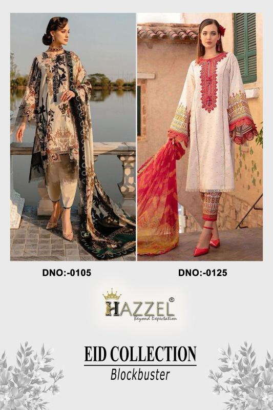 Hazzel Eid Collection Blockbuster vol 1 catalog Chiffon Duppatta buy pakistani lawn suits online uk