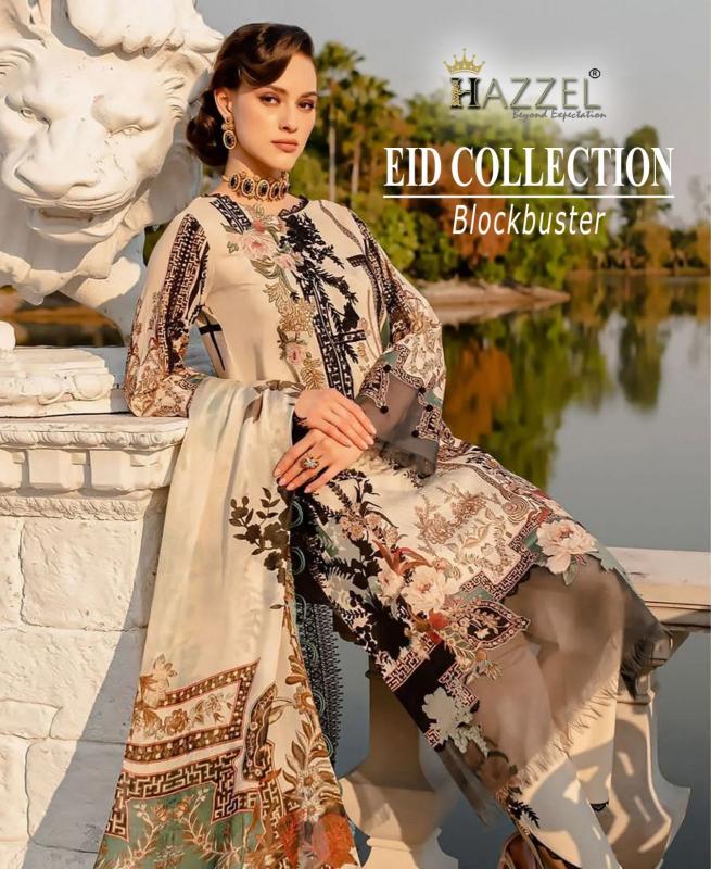 Hazzel Eid Collection Blockbuster vol 1 catalog Chiffon Duppatta buy pakistani lawn suits online uk