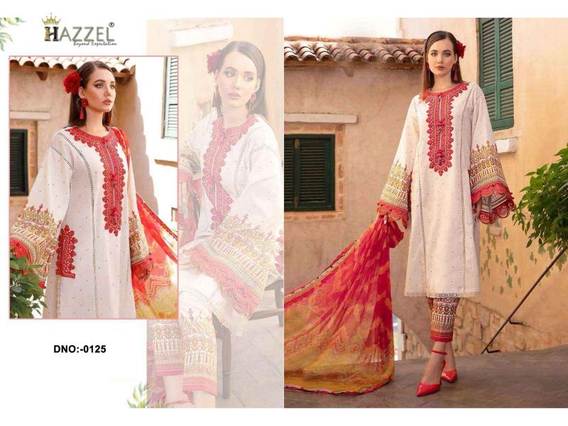 Hazzel Eid Collection Blockbuster vol 1 catalog Chiffon Duppatta buy pakistani lawn suits online uk