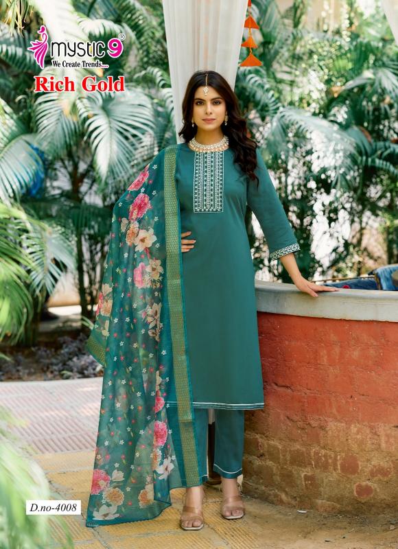 Mystic 9 Rich Gold Vol 4 catalog ethnic kurtis online india