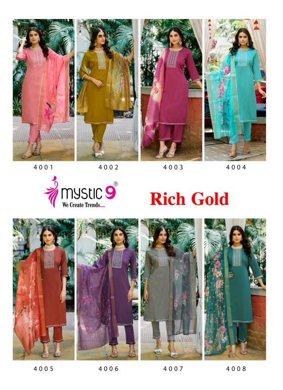 Mystic 9 Rich Gold Vol 4 catalog ethnic kurtis online india