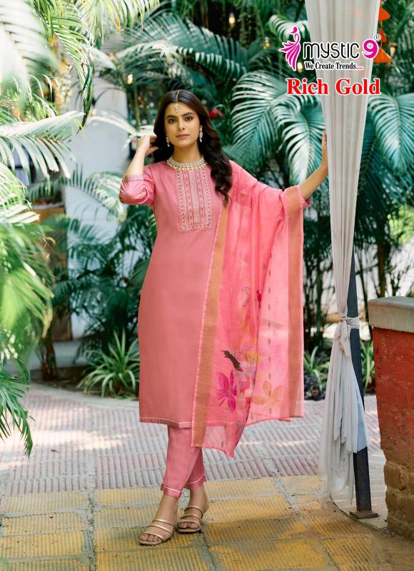 Mystic 9 Rich Gold Vol 4 catalog ethnic kurtis online india