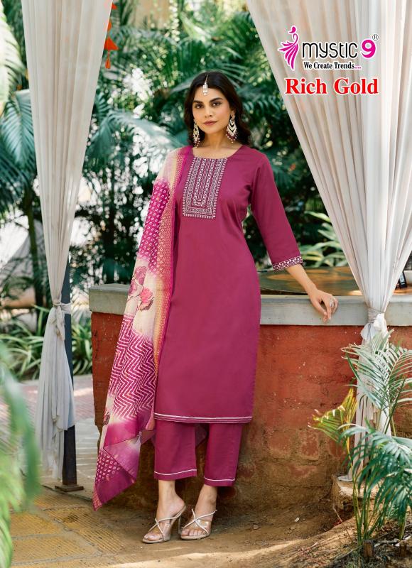 Mystic 9 Rich Gold Vol 4 catalog ethnic kurtis online india