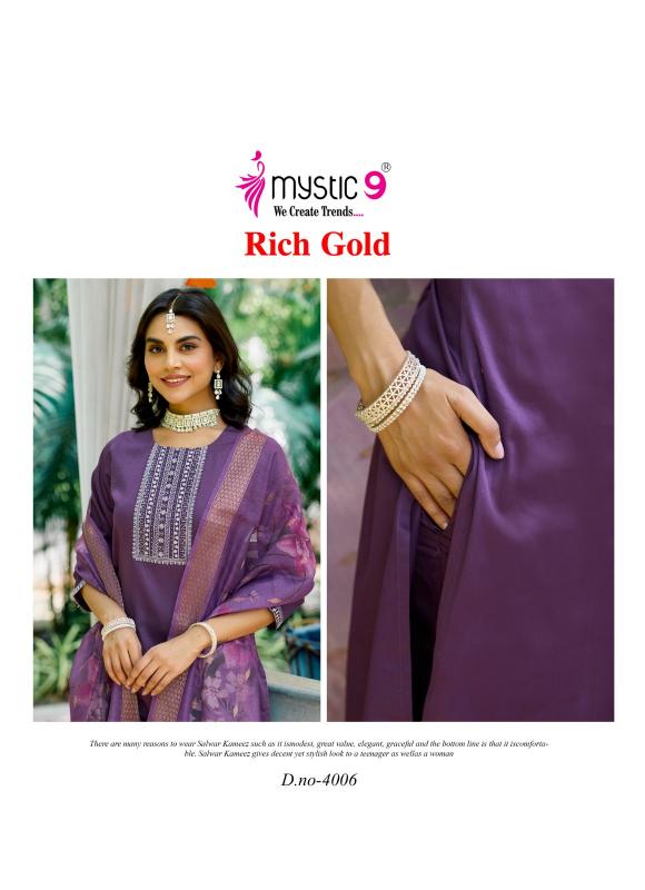 Mystic 9 Rich Gold Vol 4 catalog ethnic kurtis online india