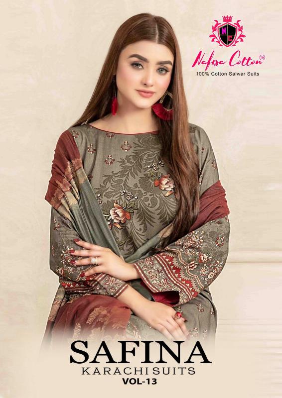 Nafisa Safina Vol-13 - Karachi Dress Material - Wholesale Catalog