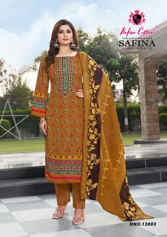 Nafisa Safina Vol-13 - Karachi Dress Material - Wholesale Catalog