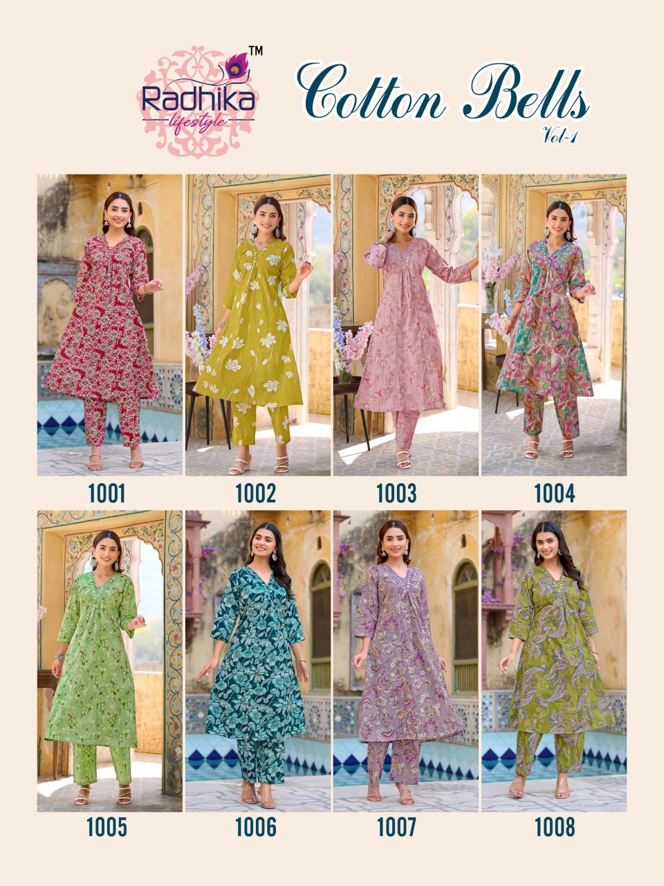 Radhika Lifestyle COTTON BELLS Vol 1 catalog cotton kurti plazzo manufracture on india mart from jaipur