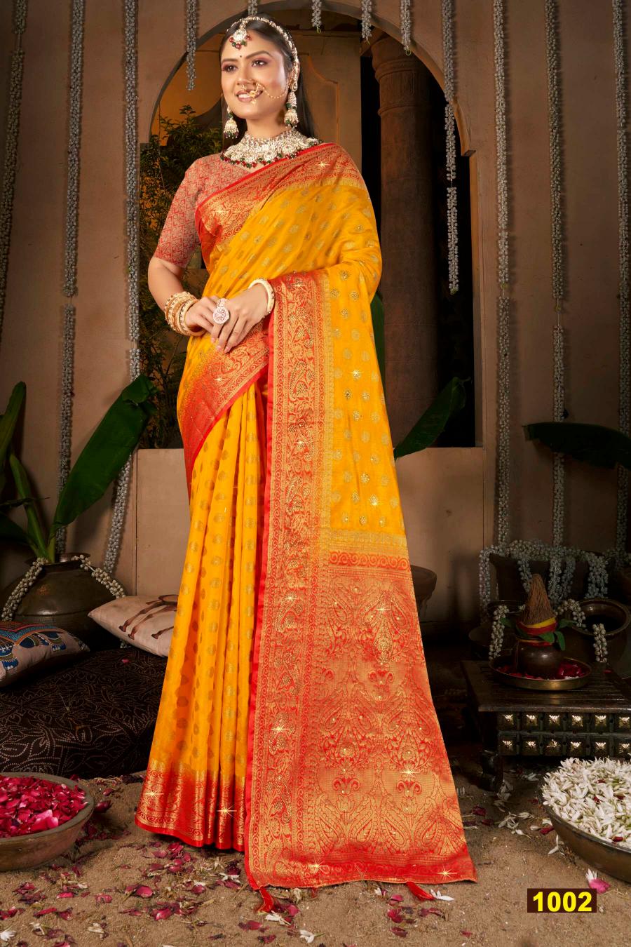 Saroj Vrindavan dola sarovski vol.4 Soft dola silk saree in surat with price wholesale