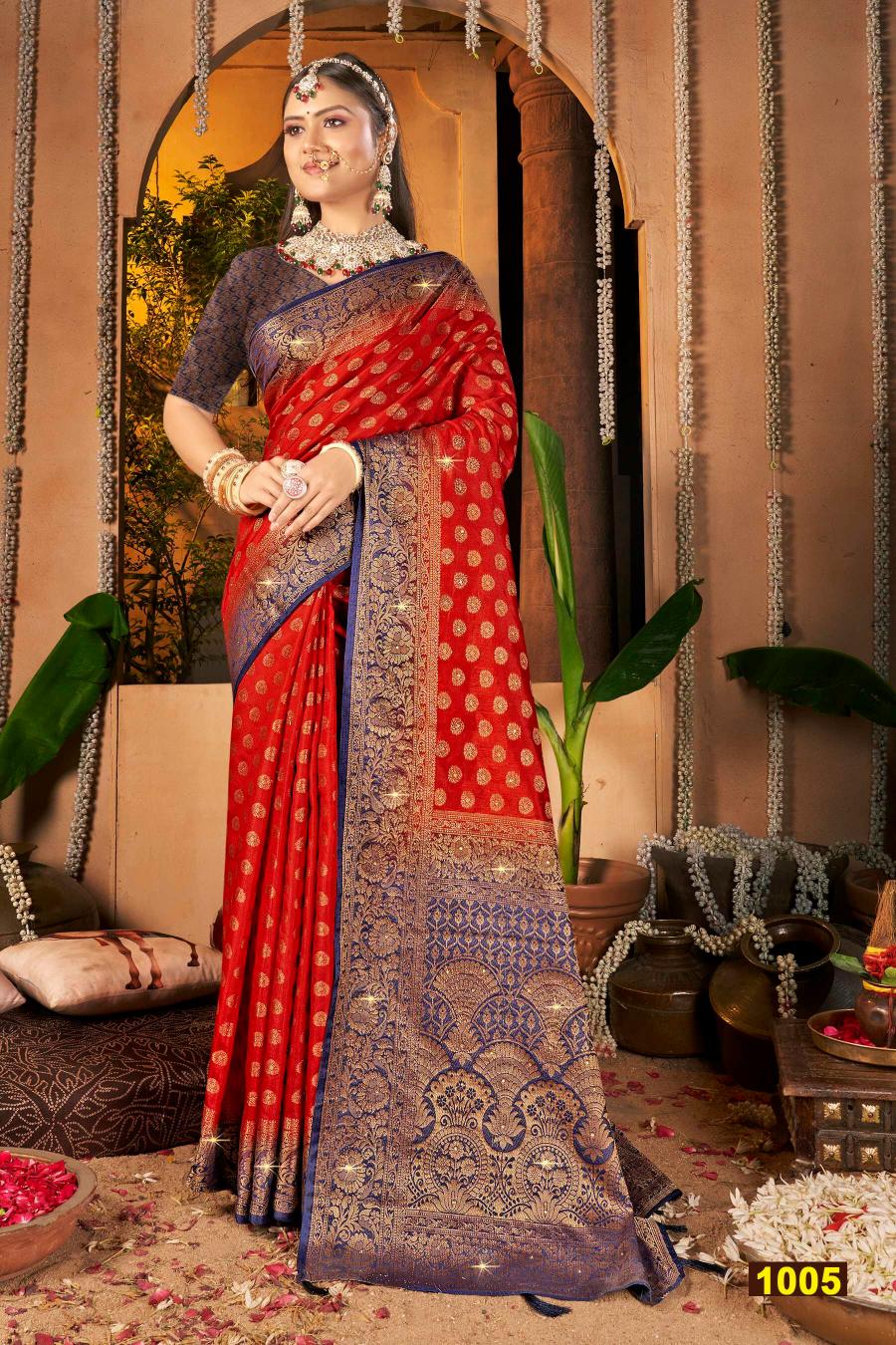 Saroj Vrindavan dola sarovski vol.4 Soft dola silk saree in surat with price wholesale