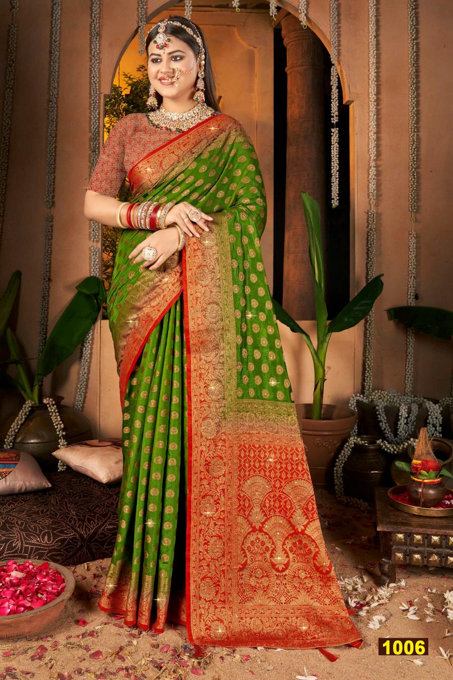 Saroj Vrindavan dola sarovski vol.4 Soft dola silk saree in surat with price wholesale