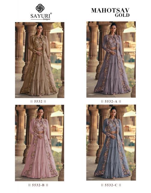 Sayuri Mahotsav Gold catalog lndo western party wear