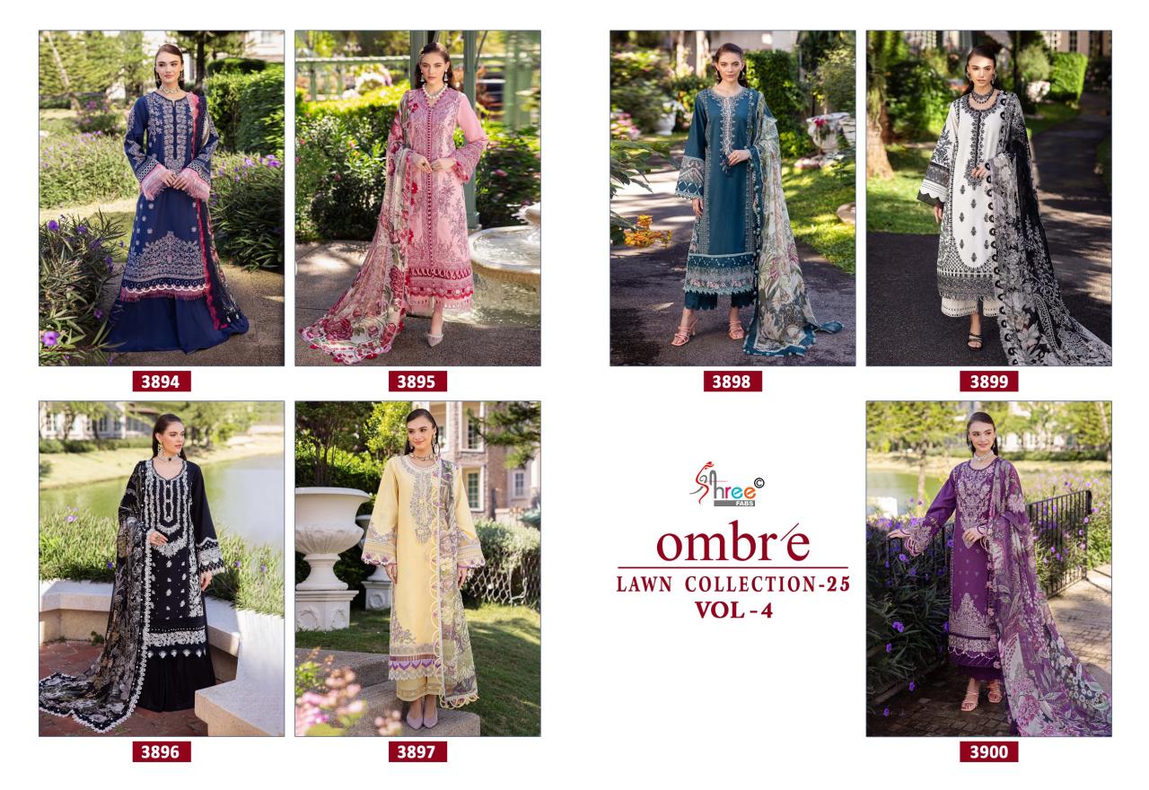 Shree Fabs Ombre Lawn Collection 25 Vol 4 Catalog Cotton Dupatta buy pakistani bridal suits online