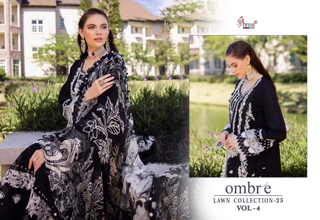 Shree Fabs Ombre Lawn Collection 25 Vol 4 Catalog Cotton Dupatta buy pakistani bridal suits online