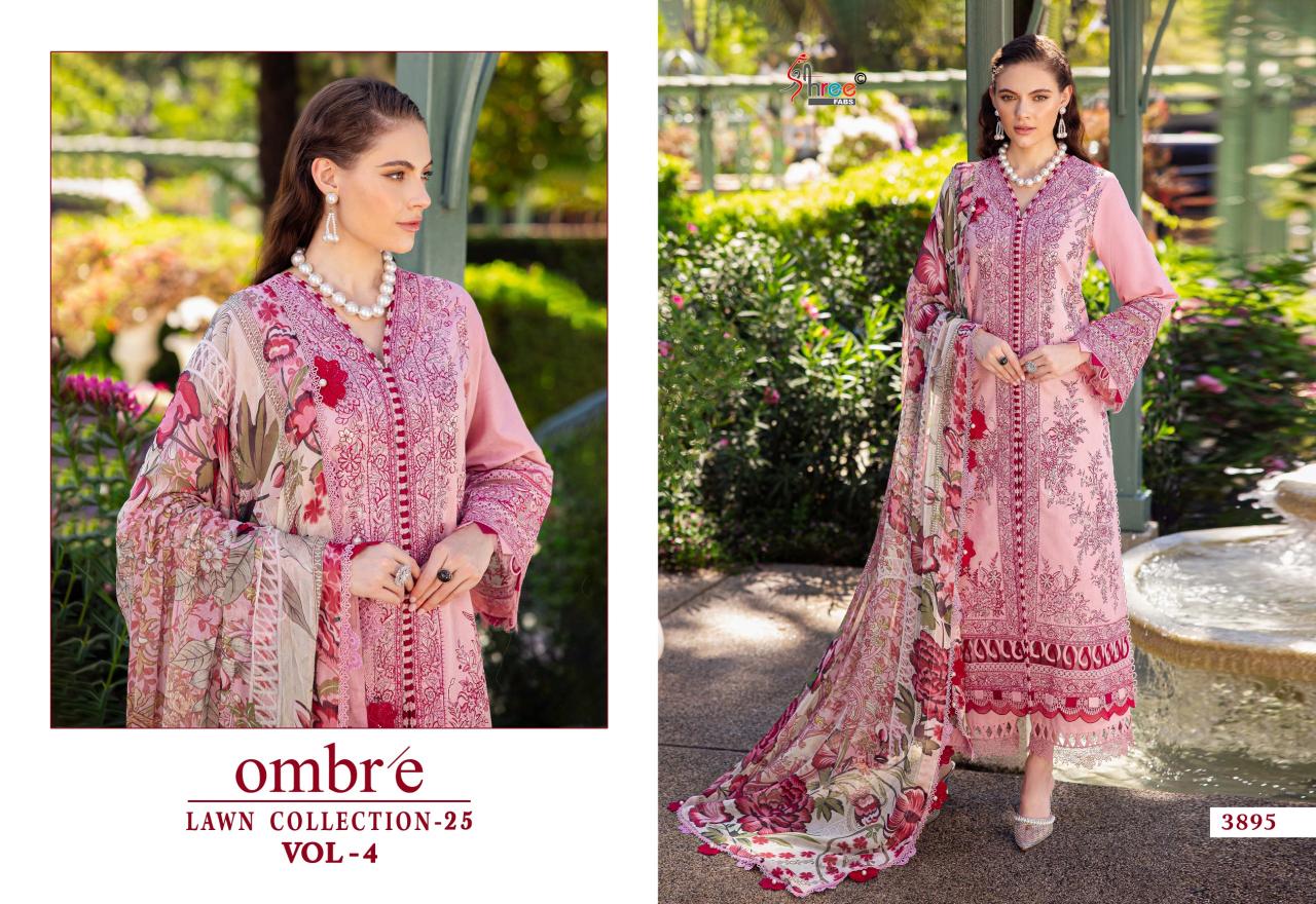 Shree Fabs Ombre Lawn Collection 25 Vol 4 Catalog Cotton Dupatta buy pakistani bridal suits online