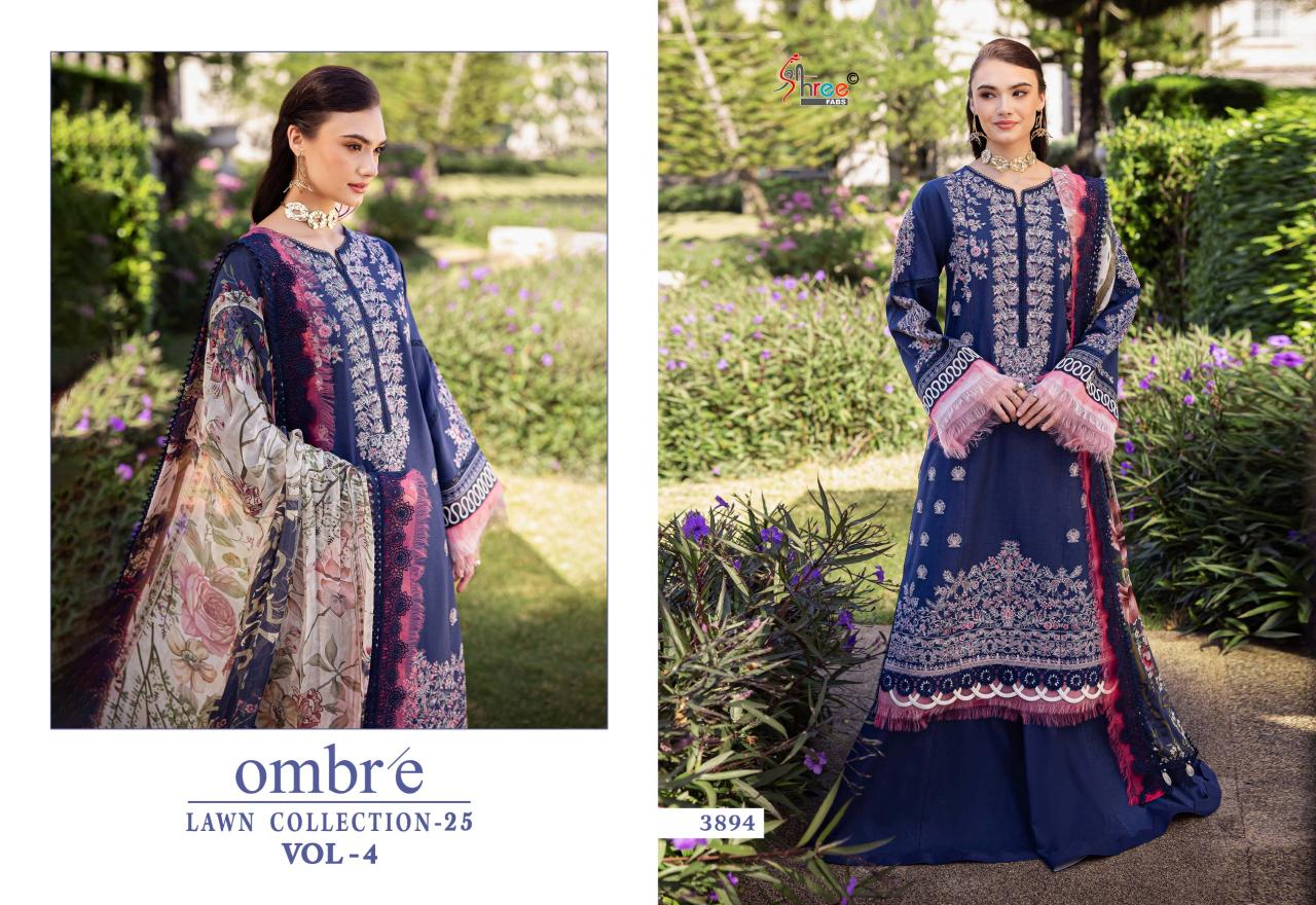 Shree Fabs Ombre Lawn Collection 25 Vol 4 Catalog Cotton Dupatta buy pakistani bridal suits online