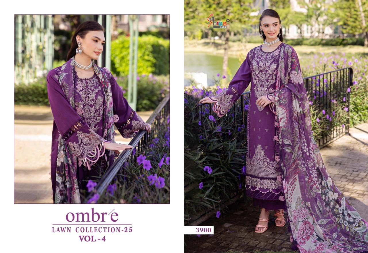 Shree Fabs Ombre Lawn Collection 25 Vol 4 Catalog Cotton Dupatta buy pakistani bridal suits online