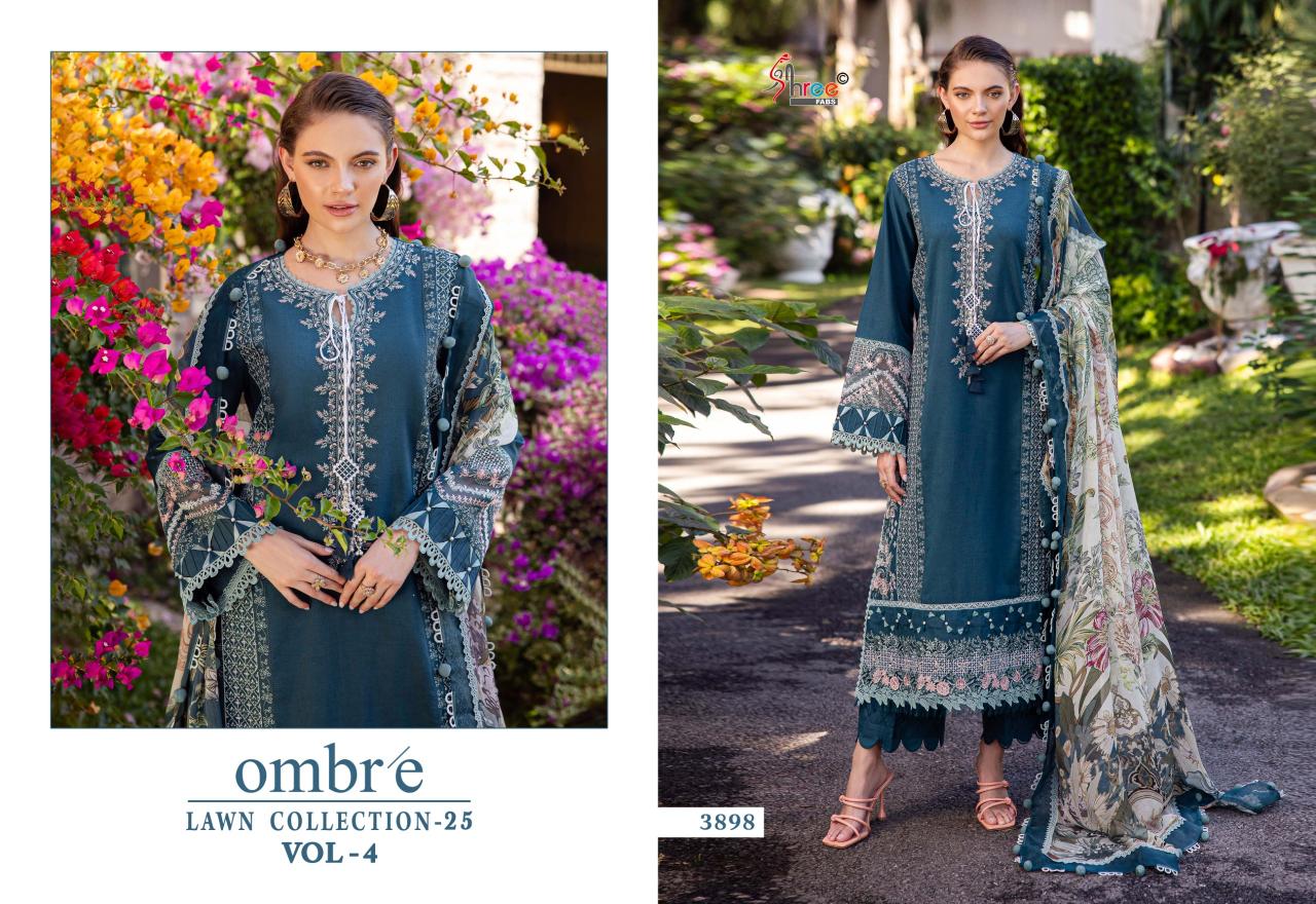 Shree Fabs Ombre Lawn Collection 25 Vol 4 Catalog Cotton Dupatta buy pakistani bridal suits online