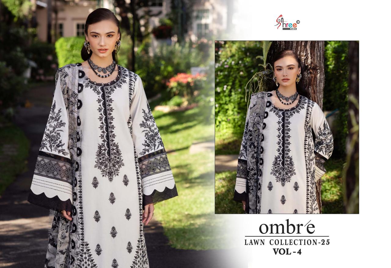 Shree Fabs Ombre Lawn Collection 25 Vol 4 Catalog Cotton Dupatta buy pakistani bridal suits online