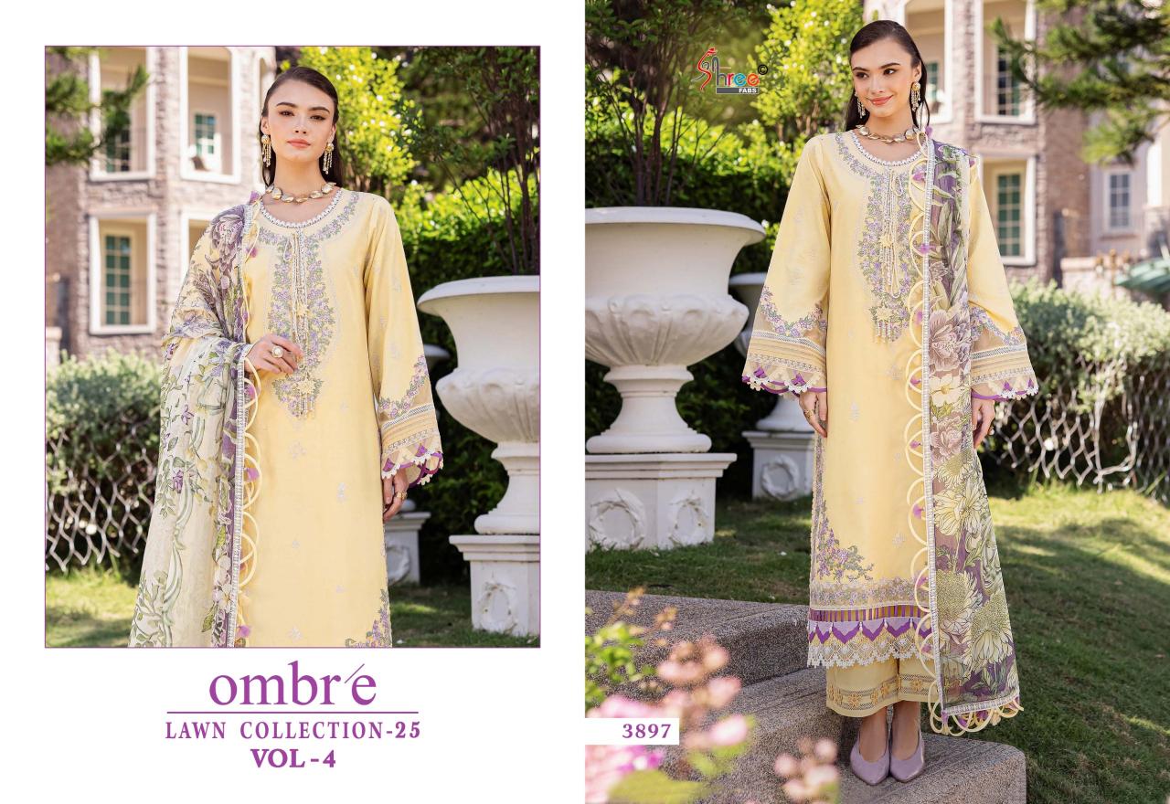 Shree Fabs Ombre Lawn Collection 25 Vol 4 Catalog Cotton Dupatta buy pakistani bridal suits online