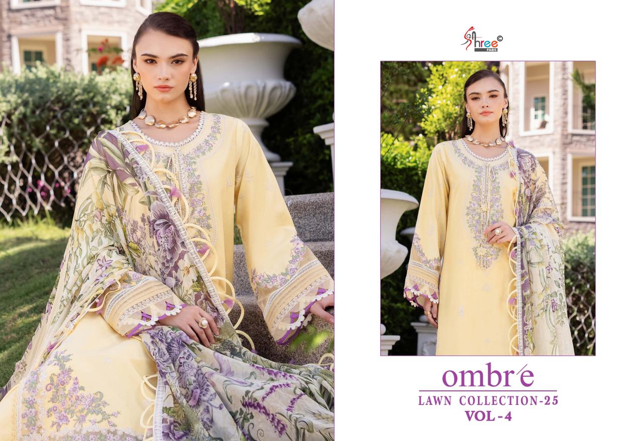 Shree Fabs Ombre Lawn Collection 25 Vol 4 Catalog Cotton Dupatta buy pakistani bridal suits online