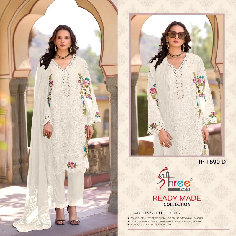 Shree Fabs R 1690 catalog pakistani actress in white suit